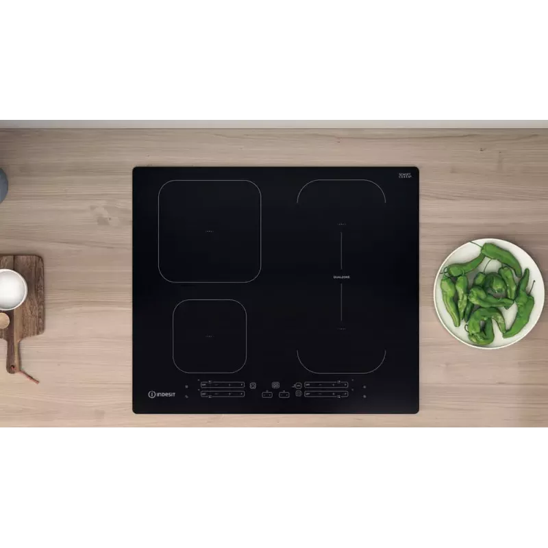 Indesit IB 65B60 NE Juoda įmontuojama 59 cm zoninė indukcinė kaitlentė 4 zonos (-ų)