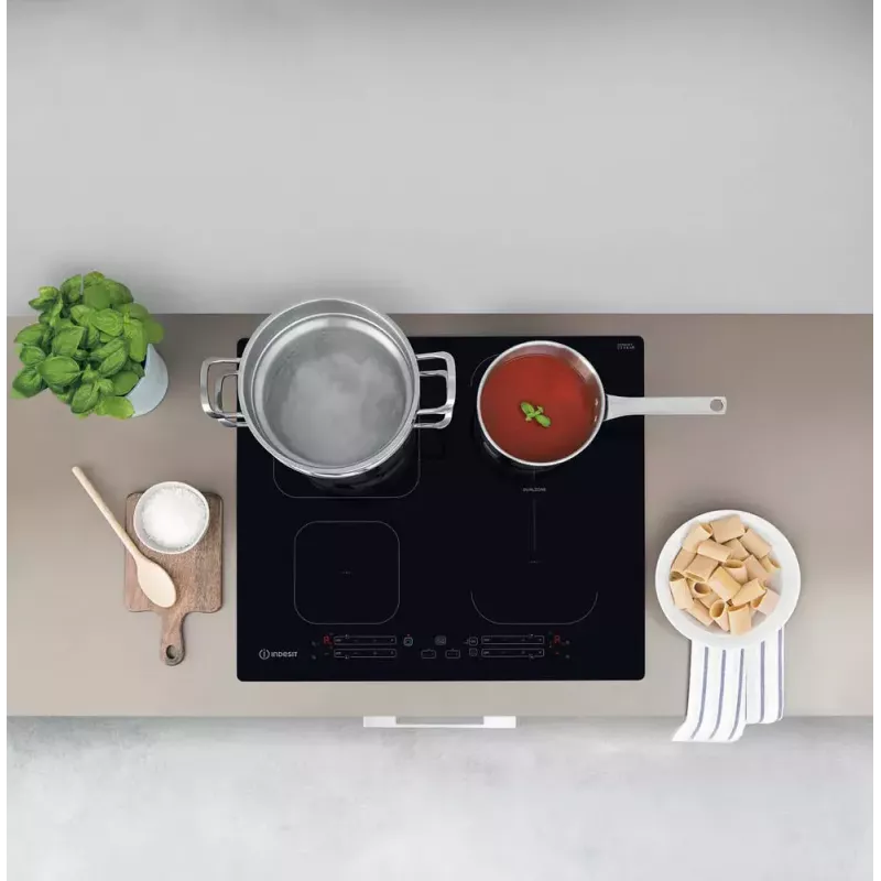 Indesit IB 65B60 NE Juoda įmontuojama 59 cm zoninė indukcinė kaitlentė 4 zonos (-ų)