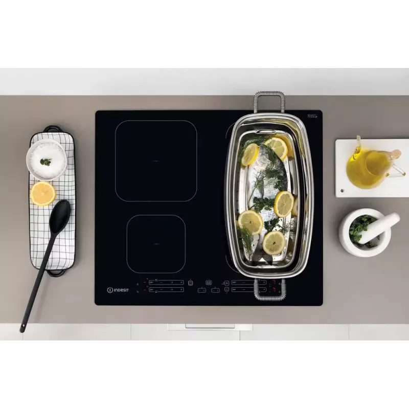 Indesit IB 65B60 NE Juoda įmontuojama 59 cm zoninė indukcinė kaitlentė 4 zonos (-ų)