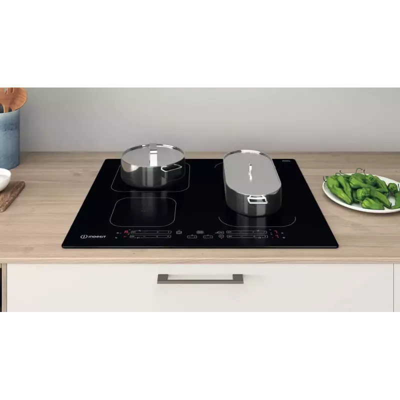Indesit IB 65B60 NE Juoda įmontuojama 59 cm zoninė indukcinė kaitlentė 4 zonos (-ų)