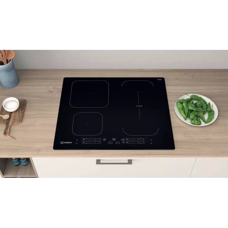 Indesit IB 65B60 NE Juoda įmontuojama 59 cm zoninė indukcinė kaitlentė 4 zonos (-ų)