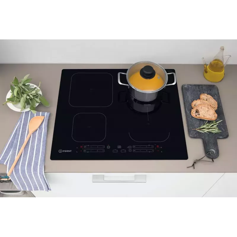 Indesit IB 65B60 NE Juoda įmontuojama 59 cm zoninė indukcinė kaitlentė 4 zonos (-ų)