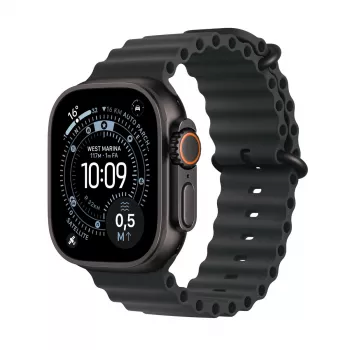 Išmanusis laikrodis „Apple Watch Ultra 3“ GPS + Cellular 49 mm juodo titano korpusas su juodu vandenyno dirželiu