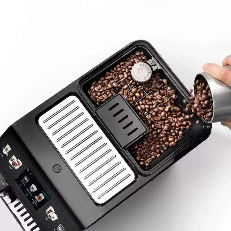 Espreso aparatas De’Longhi Eletta Explore — visiškai automatinis, 1,8 l vandens talpa, 300 g kavos pupelių talpykla, 19 bar, TFT jutiklinis ekranas