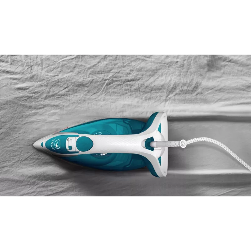 Tefal EasyGliss Plus FV5718 lygintuvas Sauso ir garinio lyginimo lygintuvas Durilium padas 2400 W Turquoise, White