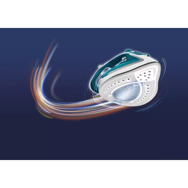 Tefal EasyGliss Plus FV5718 lygintuvas Sauso ir garinio lyginimo lygintuvas Durilium padas 2400 W Turquoise, White