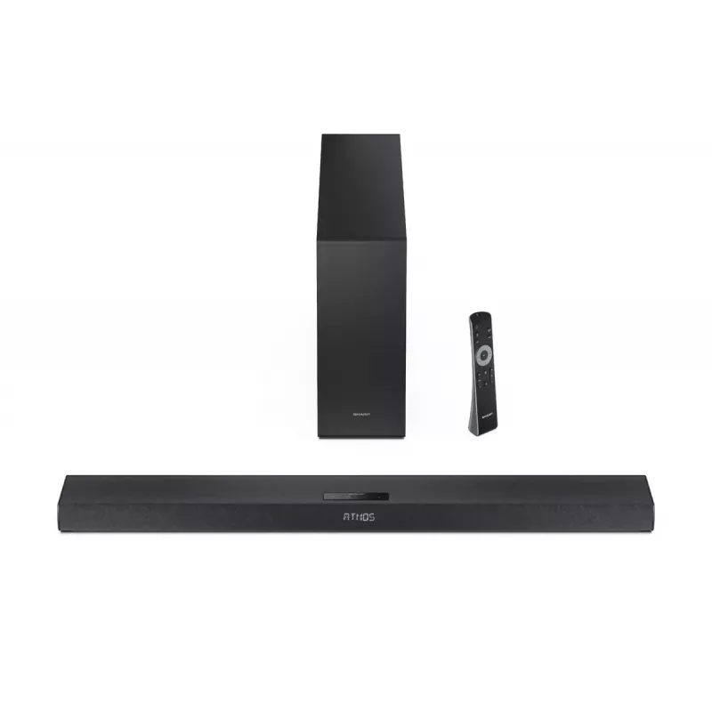 „Sharp HT-SBW320“ 2.1 kanalo itin plona garso juosta su belaidžiu žemų dažnių garsiakalbiu, „Dolby Atmos“ / „DTS Virtual:X“
