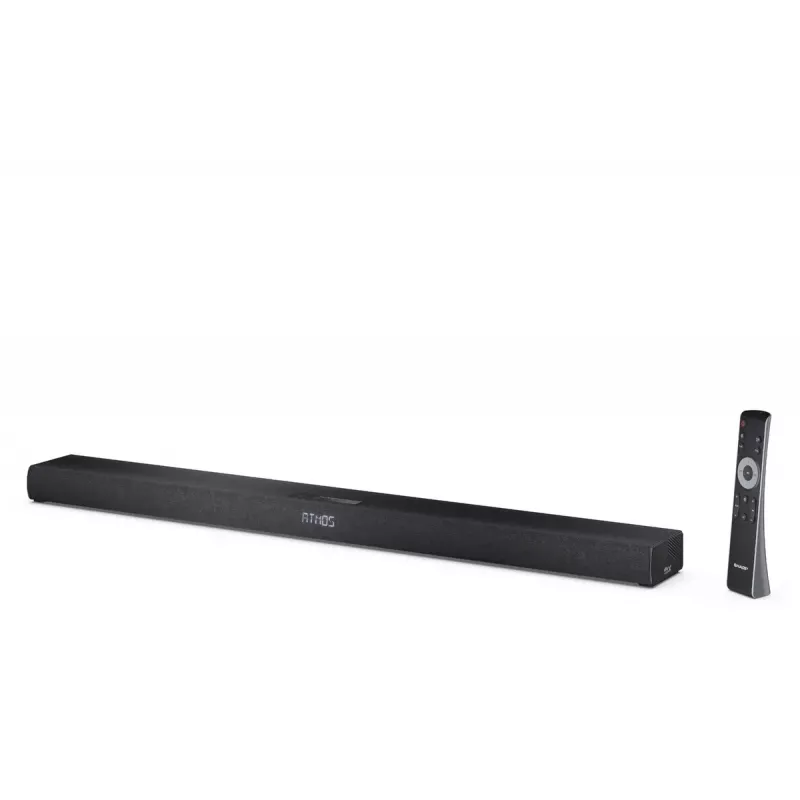„Sharp HT-SBW320“ 2.1 kanalo itin plona garso juosta su belaidžiu žemų dažnių garsiakalbiu, „Dolby Atmos“ / „DTS Virtual:X“