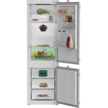 Įmontuojamas šaldytuvas-šaldiklis BEKO B3BCNA294HS — 270 L bendro, LED ekranas, E klasė, baltos spalvos