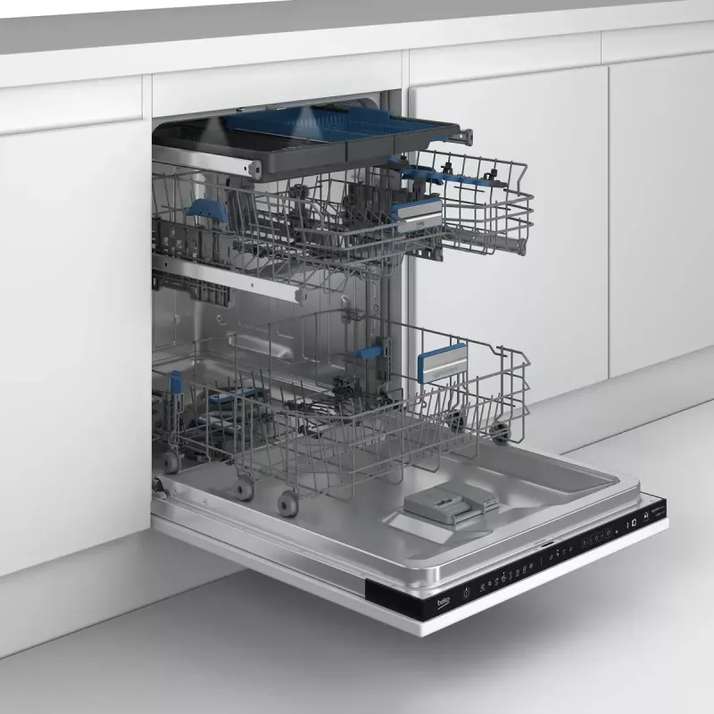BEKO indaplovė | BDIN38542P | Įmontuojama | Plotis 60 cm | Komplektų skaičius 15 | Programų skaičius 8 | Energinio efektyvumo klasė C | Ekranas | AquaStop funkcija | Balta