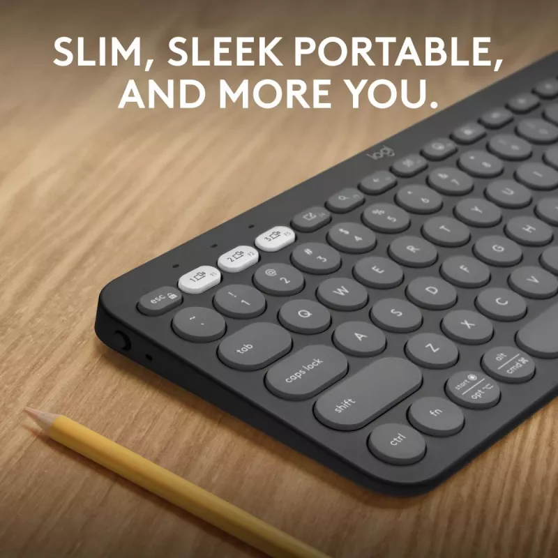 Logitech Pebble Keys 2 K380s klaviatūra universali RF belaidė + Bluetooth QWERTY US International grafitas