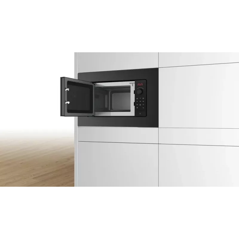 Įmontuojama solo mikrobangų krosnelė Bosch Serie 2 BFL623MB4 20 L 800 W LED ekranas Juoda rankenėlės valdymas
