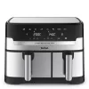 Tefal Dual Easy Fry & Grill EY905D dviguba 8,3 l atskirai stovinti 2700 W karšto oro gruzdintuvė, nerūdijantis plienas