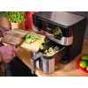 Tefal Dual Easy Fry & Grill EY905D dviguba 8,3 l atskirai stovinti 2700 W karšto oro gruzdintuvė, nerūdijantis plienas