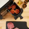 Tefal Dual Easy Fry & Grill EY905D dviguba 8,3 l atskirai stovinti 2700 W karšto oro gruzdintuvė, nerūdijantis plienas