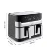 Tefal Dual Easy Fry & Grill EY905D dviguba 8,3 l atskirai stovinti 2700 W karšto oro gruzdintuvė, nerūdijantis plienas