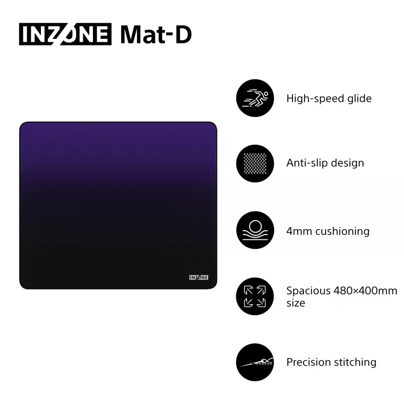 Sony INZONE Mat-D žaidimų pelės kilimėlis, juodas