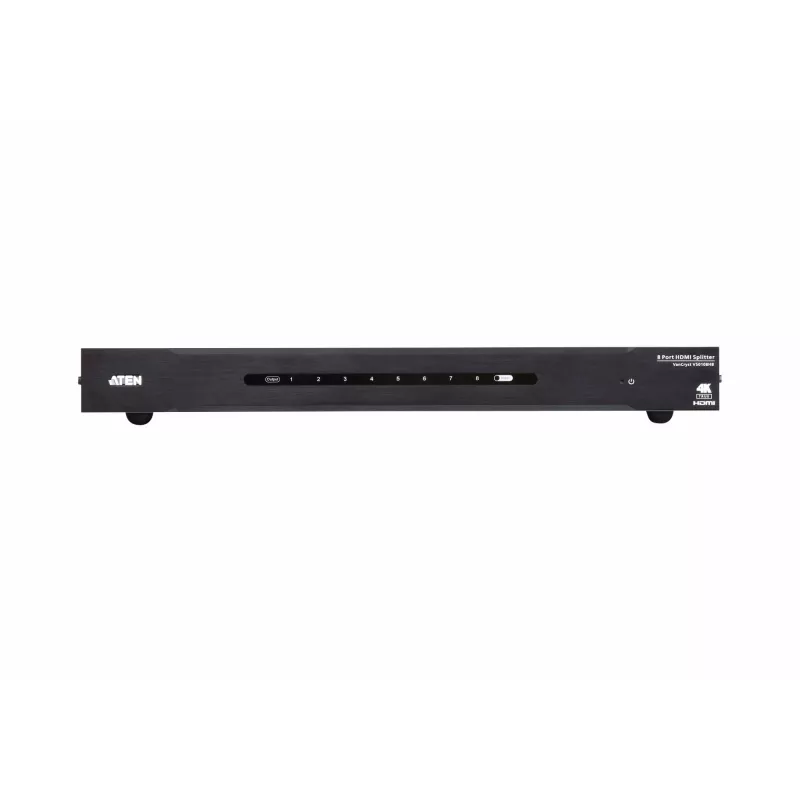 ATEN 8 prievadų tikro 4K HDMI skirstytuvas, HDMI, 8x HDMI, 4096 x 2160 pikseliai, juodas, metalas, 4K Ultra HD