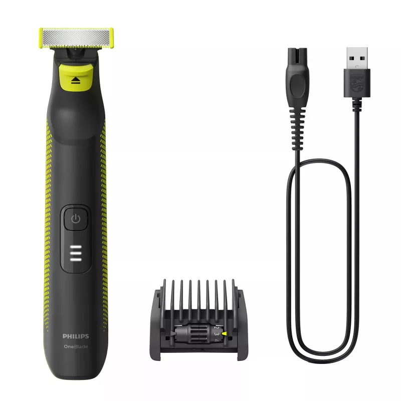 Elektrinis skustuvas Philips OneBlade Pro Face and Body QP6506/15 5-in-1 reguliuojama šukutė drėgnam ir sausam naudojimui LED ekranas
