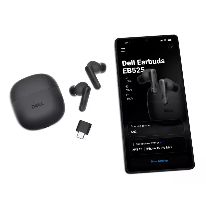 DELL EB525 Ausinės True Wireless Stereo (TWS) Į ausį Skambučiams/Muzikai Bluetooth Juodos