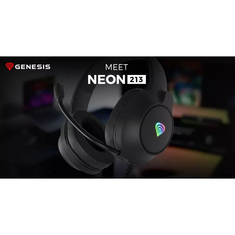 GENESIS NEON 213, laidinis, skambučiams / muzikai, 20 – 20000 Hz, 302 g, ausinės, juodos