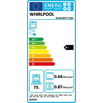Įmontuojama orkaitė Whirlpool WOI6A8FPT1SBA 73L elektrinė juoda jutiklinis valdymas