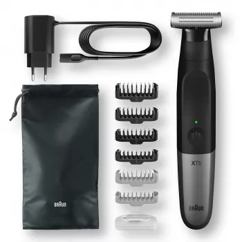 Braun Series X XT5200 folijos skustuvas Trimeris Juoda, Metalinė