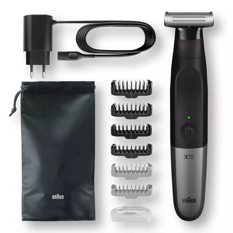 Braun Series X XT5200 folijos skustuvas Trimeris Juoda, Metalinė