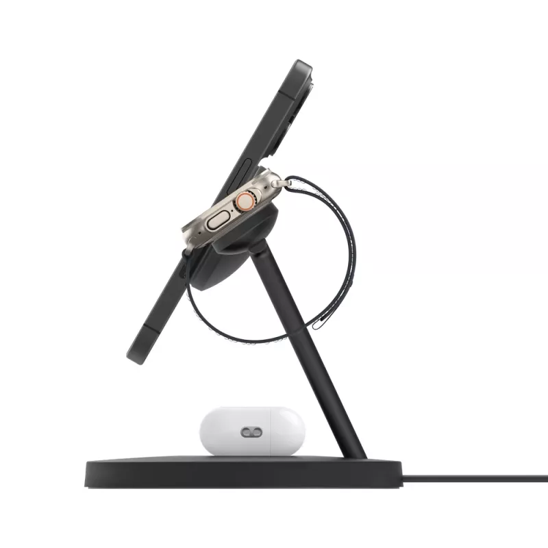 BELKIN belaidis įkrovimo stovas - Boost Charge Pro - 3-in-1 su Qi2 15 W - juodas
