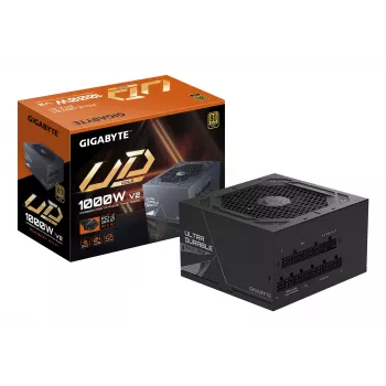 GIGABYTE UD1000GM PG5 V2 maitinimo blokas- PCIe Gen 5.1, 80 PLUS Gold, visiškai modulinis dizainas, 120 mm ventiliatorius, suderinamas su ATX 3.1, EU kištukas
