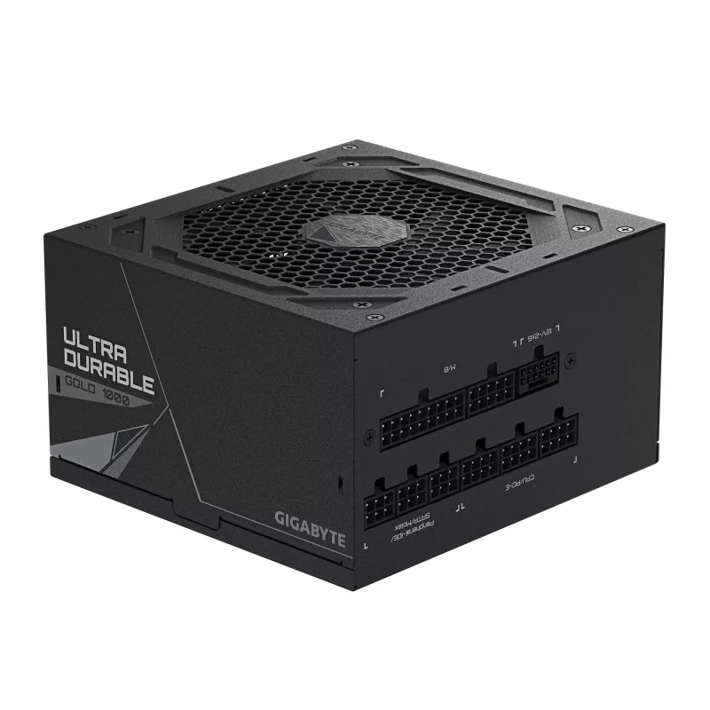 GIGABYTE UD1000GM PG5 V2 maitinimo blokas- PCIe Gen 5.1, 80 PLUS Gold, visiškai modulinis dizainas, 120 mm ventiliatorius, suderinamas su ATX 3.1, EU kištukas