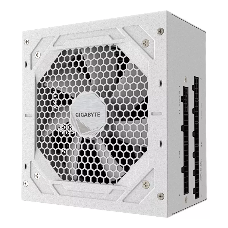 Maitinimo blokas GIGABYTE UD750GM PG5 V2 750W ATX 3.1, 80 PLUS Gold, visiškai modulinis, 8 SATA, 4x (6+2) PCIe, 2x EPS, balta