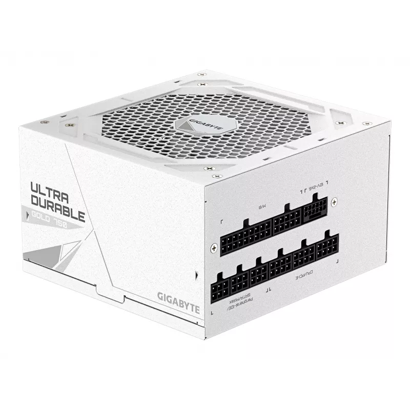 Maitinimo blokas GIGABYTE UD750GM PG5 V2 750W ATX 3.1, 80 PLUS Gold, visiškai modulinis, 8 SATA, 4x (6+2) PCIe, 2x EPS, balta