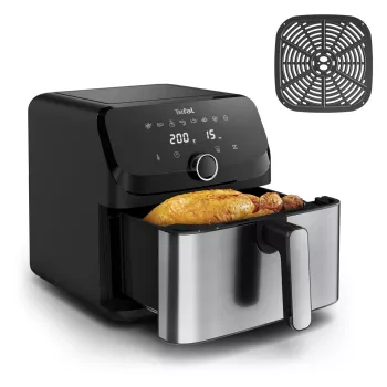 Tefal Easy Fry Mega EY855D10 gruzdintuvė vienvietė 7,5 L laisvai pastatoma 2020 W karšto oro gruzdintuvė juoda, nerūdijantis plienas