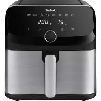 Tefal Easy Fry Mega EY855D10 gruzdintuvė vienvietė 7,5 L laisvai pastatoma 2020 W karšto oro gruzdintuvė juoda, nerūdijantis plienas
