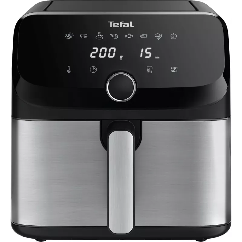 Tefal Easy Fry Mega EY855D10 gruzdintuvė vienvietė 7,5 L laisvai pastatoma 2020 W karšto oro gruzdintuvė juoda, nerūdijantis plienas