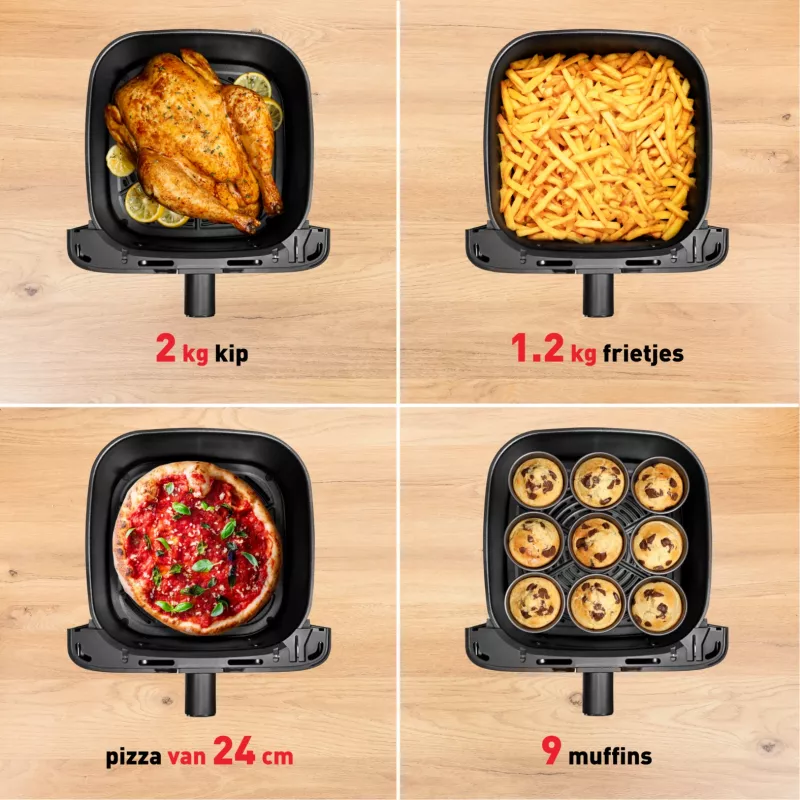Tefal Easy Fry Mega EY855D10 gruzdintuvė vienvietė 7,5 L laisvai pastatoma 2020 W karšto oro gruzdintuvė juoda, nerūdijantis plienas