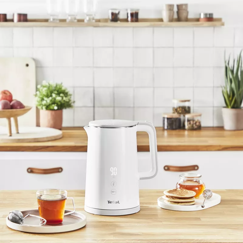 Elektrinį virdulį Tefal KO6931, 1,5 l, 1800 W, baltas, 5 temperatūros nustatymai, palaikymas šiltai 30 min.