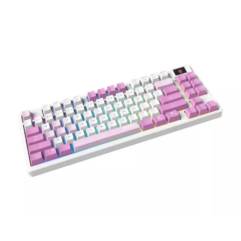 MSI FORGE GK600 TKL WIRELESS VIOLET klaviatūra, skirta žaidimams USB + Bluetooth QWERTY UK English Pink, Violet, White