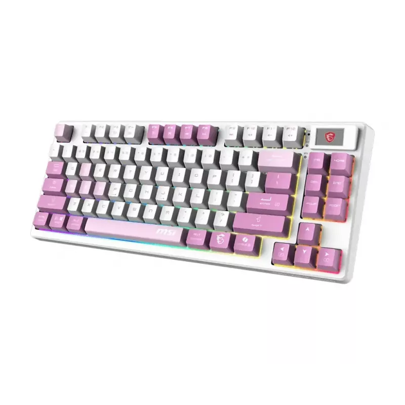 MSI FORGE GK600 TKL WIRELESS VIOLET klaviatūra, skirta žaidimams USB + Bluetooth QWERTY UK English Pink, Violet, White