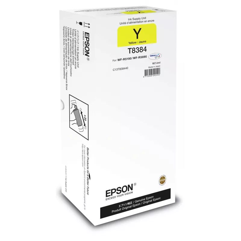 Epson Geltona XL rašalo tiekimo blokas, Geltona, Pigmentinis rašalas, 1 vnt.