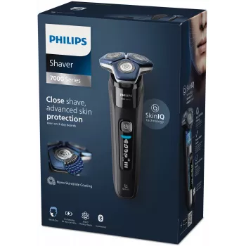 Elektrinis rotacinis barzdaskutė Philips Series 7000 S7886/35 — 3 galvutės, šlapias ir sausas skutimas, ličio jonų baterija, 60 min veikimo laikas, juoda