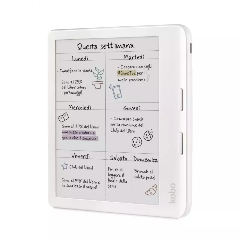 E. knygų skaityklė Kobo Libra Colour 7 colių E Ink Kaleido, 32 GB, Wi‑Fi, Bluetooth, atspari vandeniui, balta