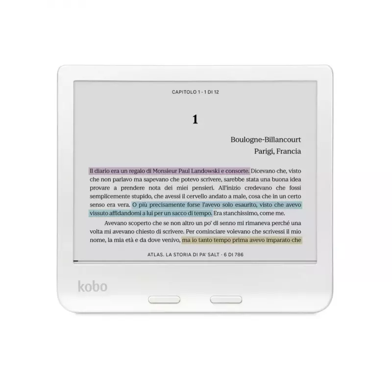 E. knygų skaityklė Kobo Libra Colour 7 colių E Ink Kaleido, 32 GB, Wi‑Fi, Bluetooth, atspari vandeniui, balta