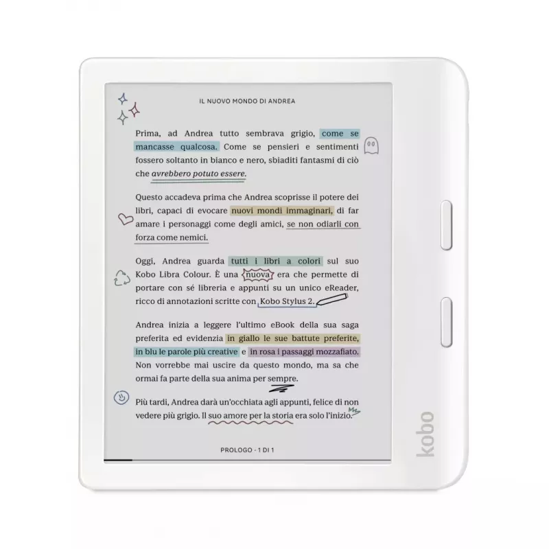 E. knygų skaityklė Kobo Libra Colour 7 colių E Ink Kaleido, 32 GB, Wi‑Fi, Bluetooth, atspari vandeniui, balta