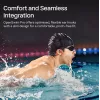 Ausinės Shokz OpenSwim Pro — atviros ausies kaulinio laidumo belaidės ausinės, IP68 atsparios vandeniui, Bluetooth 5.4, 32 GB, 9 h atkūrimo, pilkos