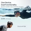 Ausinės Shokz OpenSwim Pro — atviros ausies kaulinio laidumo belaidės ausinės, IP68 atsparios vandeniui, Bluetooth 5.4, 32 GB, 9 h atkūrimo, pilkos
