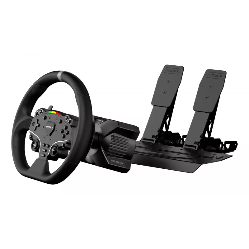 Moza Racing R3 lenktynių vairas ir pedalai, skirti PC, Vairas + pedalai, PC, D-pad, Meniu mygtukas, Režimo mygtukas, Pauzės/Nustatymo mygtukas, Start mygtukas, Skaitmeninis, Neribotas, Tiesioginė pavara
