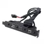 Vidinis adapterio kabelis Akasa AK-CBUB53-40BK USB 3.1 Gen 1 dvigubas USB 2.0 Type-A