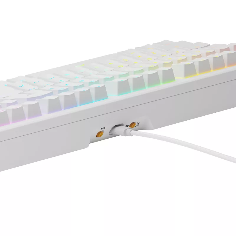 Mechaninė pilno dydžio (100 %) laidinė klaviatūra GLORIOUS GMMK 3 HE — balta, USB, QWERTY, RGB